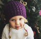 Mommy and Me Puff Stitch Crochet Slouchy Hat Set