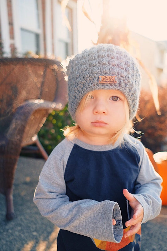 Children's Puff Stitch Crochet Slouchy Hat