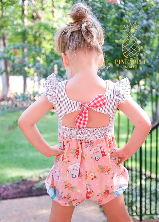 4T Let's Go Glamping Romper - Ready to Ship