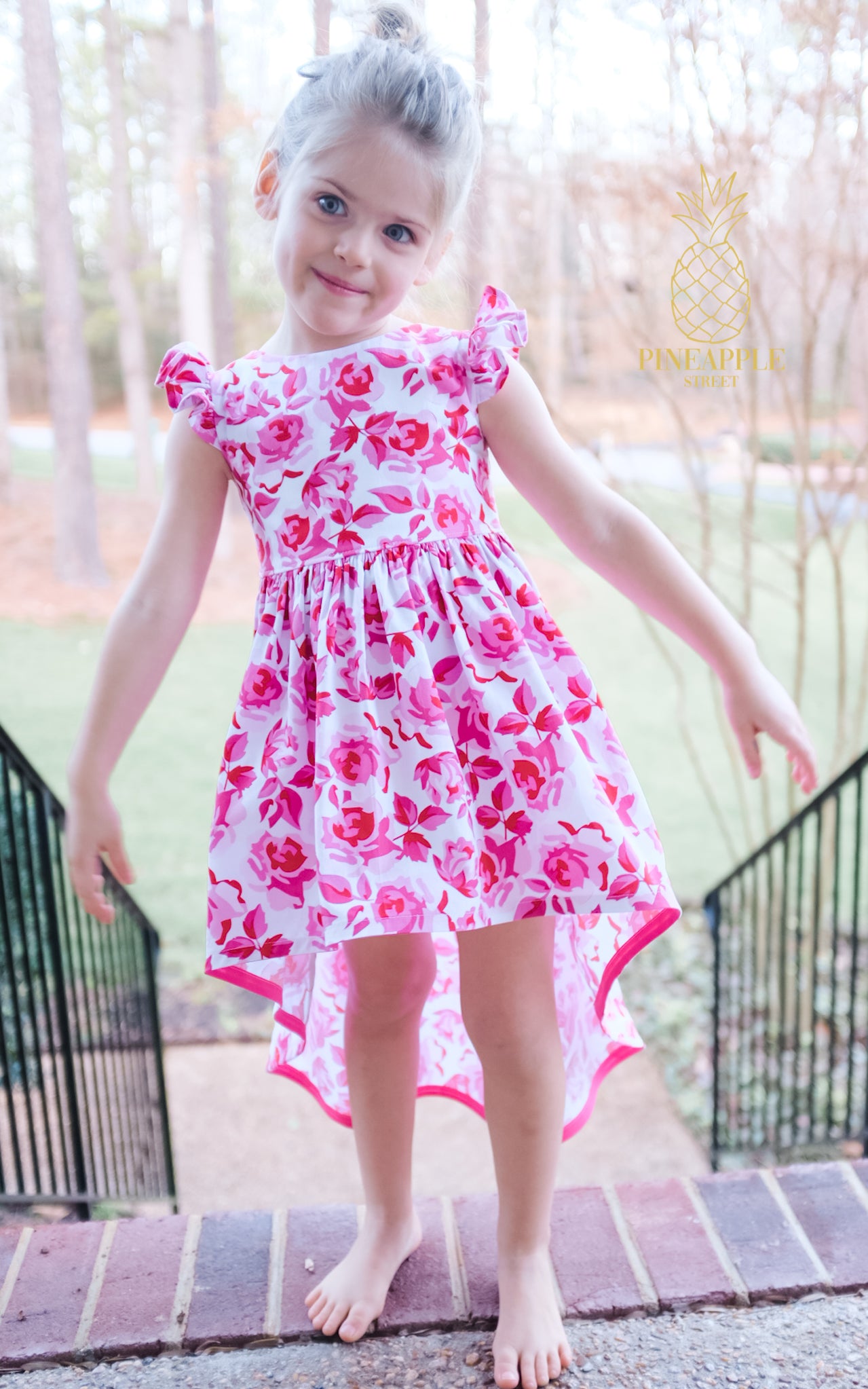 3/4T Dozen Roses High Low Dress - Ready to Ship